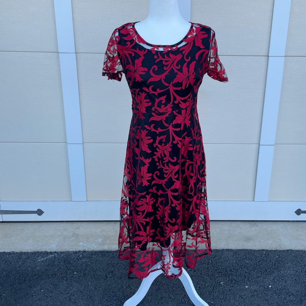 Grace Karin red floral mini dress
